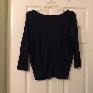 Ann Taylor navy sweater with buttons down back